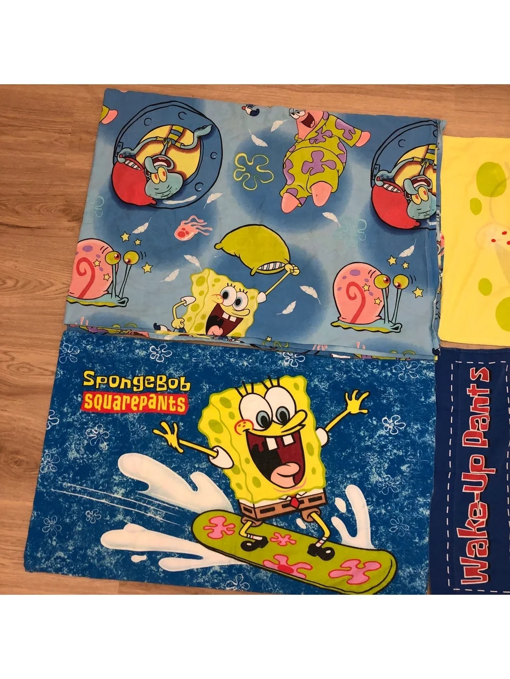 VINTAGE SPONGEBOB SQUAREPANTS PILLOWCASE BED SHEET SET GARY PATRICK SQUIDWARD